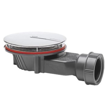 Wirquin Slim+ Extra Flat Shower Waste - Brushed Nickel