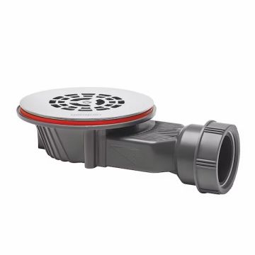 Wirquin Slim+ Extra Flat Shower Waste - Stainless Steel Gridded