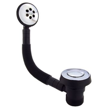 Push Button Bath Waste with Overflow & Round Plug