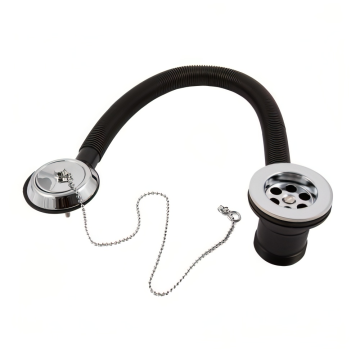 Bath Waste With Overflow, Parking Plug & Chain 1 1/2" - Chrome