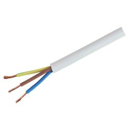 3093Y White Round 3 Core 1mm Heat Resistant Cable - 1mtr Length