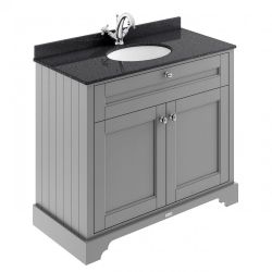 Hudson Reed Old London 1000mm Cabinet & 1TH Basin with Black Marble Top - Storm Grey