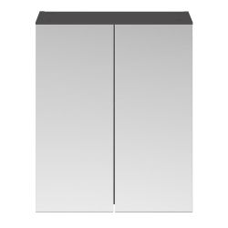 Nuie Athena 600mm Mirror Unit 2 Door 50/50- Gloss Grey