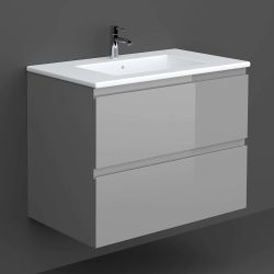 RAK Joy 800mm Wall Hung Vanity Unit With Drop In Wash Basin - Urban Grey