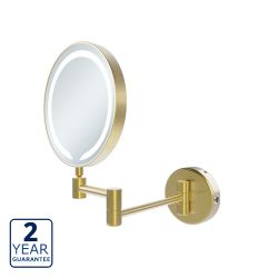 Serene Sasha Round LED Cosmetic Mirror - Brushed Brass