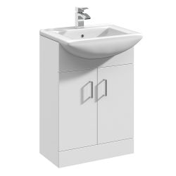 Premier Mayford 550mm Basin Unit With Square Bowl - Gloss White
