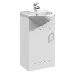 Premier Mayford 450mm Basin Unit With Curved Bowl - Gloss White
