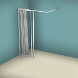 Contour WFX Full Height Fixed Panel with Vertical Curtain Rail Support Pole - Left Handed