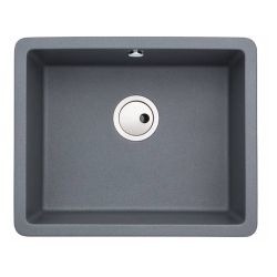 Abode Matrix SQ GR15 Granite Inset Sink with 1 Bowl & Kit 560mm - Grey Metallic