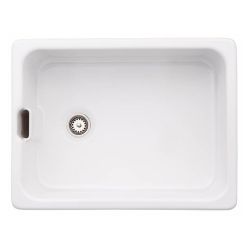 Abode New Belfast Ceramic Undermount Sink with 1 Bowl & Kit 595mm - White