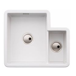 Abode Sandon Ceramic Inset Sink with 1.5 Bowl & Kit 595mm - White