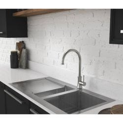 Abode Verve 1 Tap Hole Stainless Steel Inset Sink with 1.5 Bowl, Drainer & Kit 1000mm