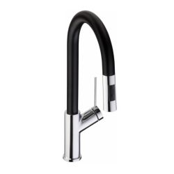 Abode Virtue Nero 1 Tap Hole Pull Out Sink Mixer - Chrome