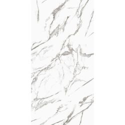 Aqua i PVC Shower Panel 1000mm wide x 2400mm High x 10mm Depth - White Marble Gloss / Grey Veined