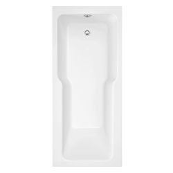 Logan Scott Haley Quartz Straight Shower Bath 1700mm x 750mm - White