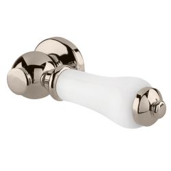 BC Designs Lever Handle for Close Coupled & Low Level Cistern - Nickel / White
