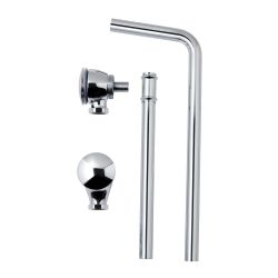 BC Designs Push Down Exposed Extended Bath Waste - Brushed Chrome