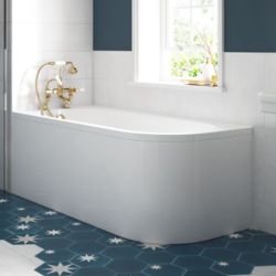 BC Designs SolidBlue Amerina Reversible Curved Bath Panel 1700mm x 560mm
