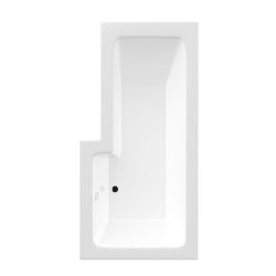 BC Designs SolidBlue L Shaped Shower Bath 1500mm x 700mm - Right Hand