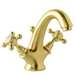 BC Designs Victrion Crosshead Mono Basin Mixer Tap - Brushed Gold