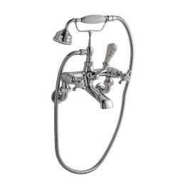 BC Designs Victrion Crosshead Wall Mounted Bath Shower Mixer Tap - Brushed Chrome