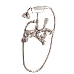 BC Designs Victrion Crosshead Wall Mounted Bath Shower Mixer Tap - Brushed Nickel
