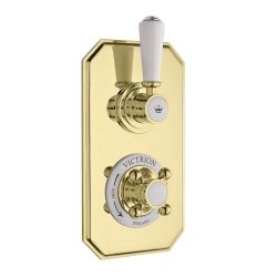 BC Designs Victrion Single Outlet Thermostatic Shower Mixer Lever - Gold