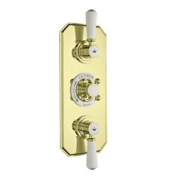 BC Designs Victrion Two Outlet Thermostatic Shower Mixer Lever - Brushed Gold