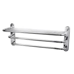 BC Designs Victrion Wall Mounted 612mm 3 Tier Towel Rack - Brushed Chrome