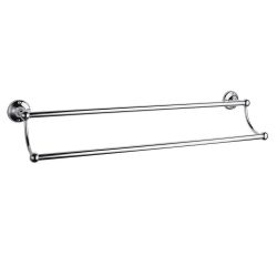 BC Designs Victrion Wall Mounted 658mm Double Towel Rail - Brushed Chrome