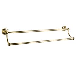 BC Designs Victrion Wall Mounted 658mm Double Towel Rail - Brushed Gold