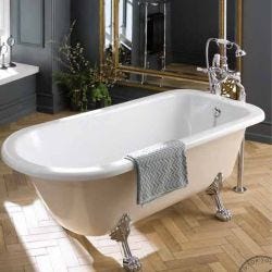 BC Designs Elmstead Double Ended Bath 1700mm x 745mm with Feet Set 2 - Polished White