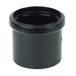 Black 110mm Pushfit Soil Single Socket Coupler