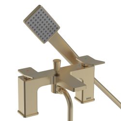 Bristan Tangram Bath Shower Mixer & Kit - Brushed Brass