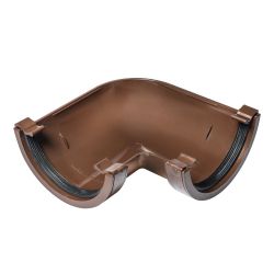 Brown 112mm Half Round 90 Degree Gutter Angle