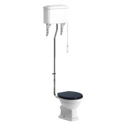 BTL Sherbourne High Level Toilet & Indigo Ash Wood Effect Seat