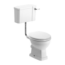 BTL Sherbourne Low Level Toilet & Satin White Ash Wood Effect Seat