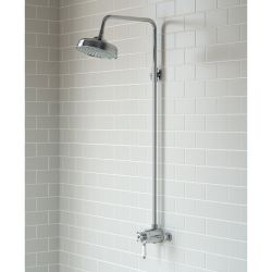 BTL Traditional Concentric Single Outlet Thermostatic Shower Mixer with Fixed Head - Chrome