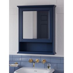 Burlington 1 Door Mirrored Cabinet 600mm x 750mm - Blue