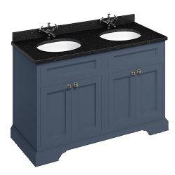 Burlington 1300mm 4 Door Vanity Unit with Black Granite Worktop & Basin - Blue