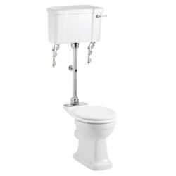 Burlington 440 Rimless Medium Level Toilet & Cistern with Lever - White