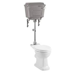 Burlington 440 Standard Medium Level Toilet & Chrome Cistern - White