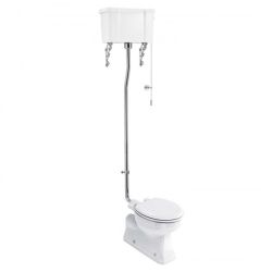 Burlington 520 S Trap High Level Toilet & Dual Flush Cistern - White