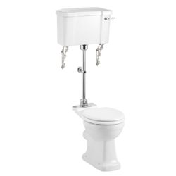 Burlington 520 Standard Medium Level Toilet & Cistern with Lever - White