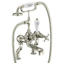 Burlington Claremont Bath Shower Mixer & Kit - Nickel