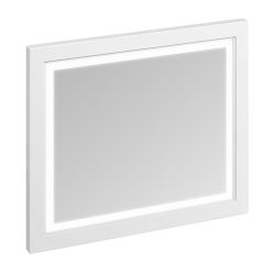 Burlington Framed LED Mirror with Infrared Sensor 900mm x 750mm - Matt White