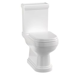 Burlington Riviera Close Coupled Open Back Toilet with Soft Close Seat - White