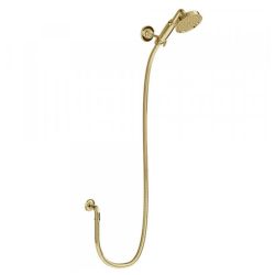Burlington Riviera Shower Handset with Hose and Wall Outlet - Gold