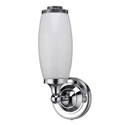 Burlington Round Wall Mounted Light with Tube Frosted Glass Shade - Chrome