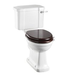 Burlington Slimline Medium Level Toilet with Bottom Inlet Ceramic Lever Cistern & Kit - White